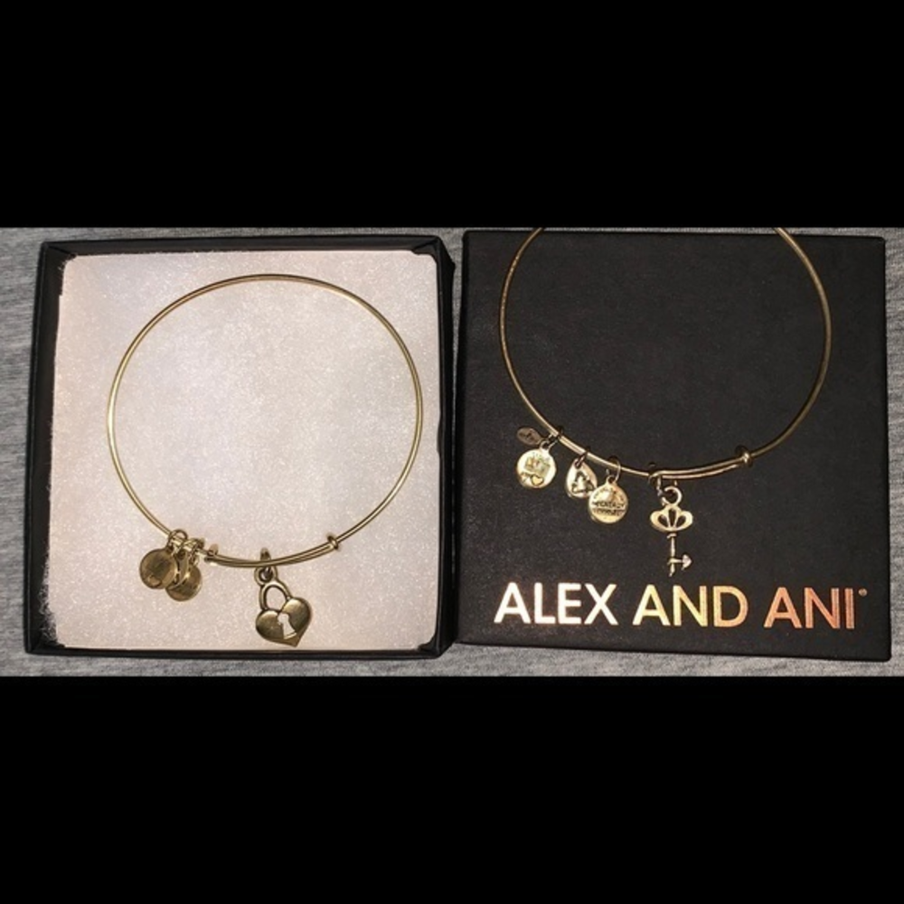 Alex and Ani‎ Heart Lock and Key Bracelets